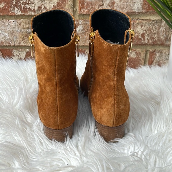 Sarah Flint Perfect Zip Bootie 30 In Cognac Suede Size IT 37.5/US 7.5 - Picture 6 of 15